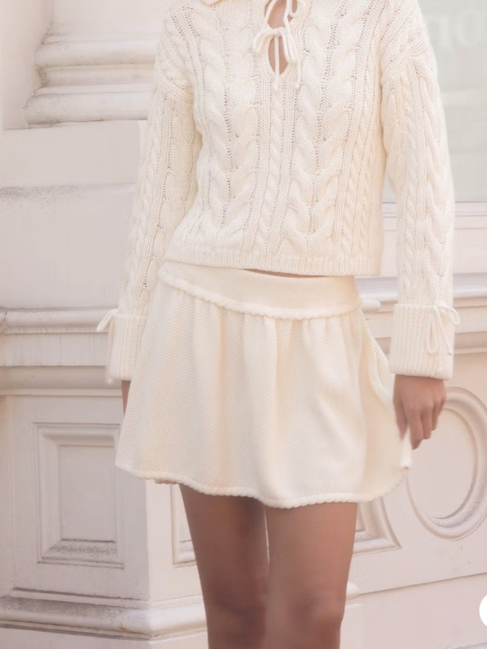 Djerf Avenue Amorini Skirt Cream